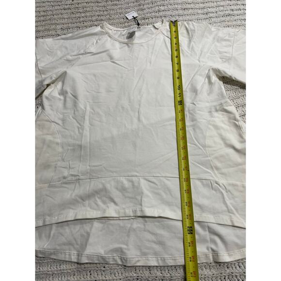 NWT Flutter T Shirt Pockets Handmade Womens Sz Medium Short Sleeve White SH 8093 - Picture 3 of 7